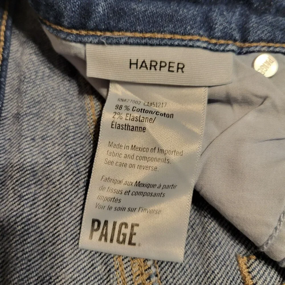 Paige Harper Women's Wide Leg Blue Denim Jeans Low Rise Size 29